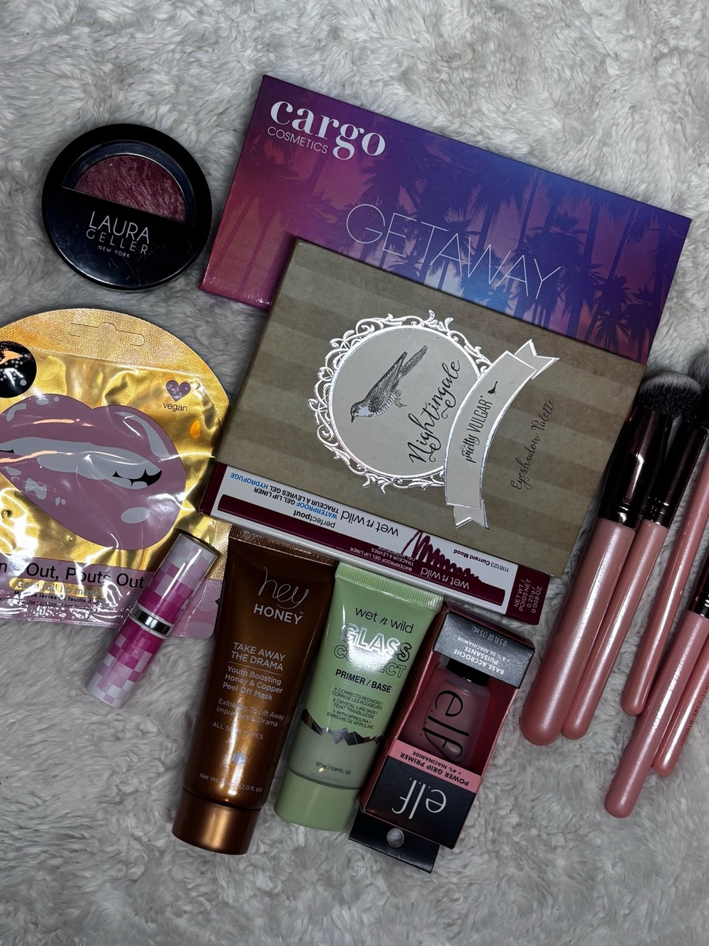 Pretty Vulgar Nightingale Makeup Bundle | Cargo | e.l.f. |Wet n Wild |5 Brushess